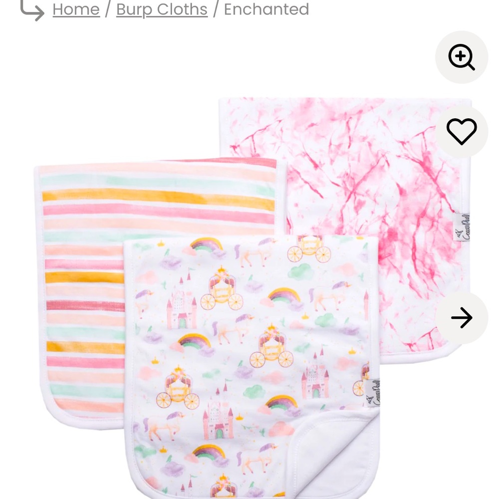 Copper pearl burp cloth and bib set